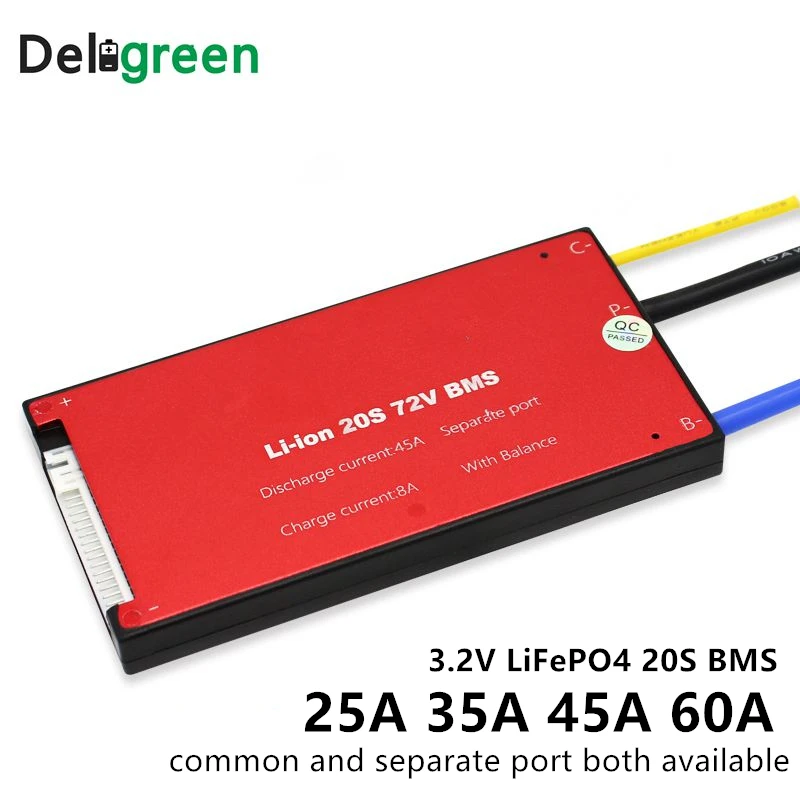 60V 20S 25A 35A 45A 60A BMS Защитная печатная плата для LiFePo4 LFP NCM LIi-ion аккумулятор для электрического велосипеда и скутера