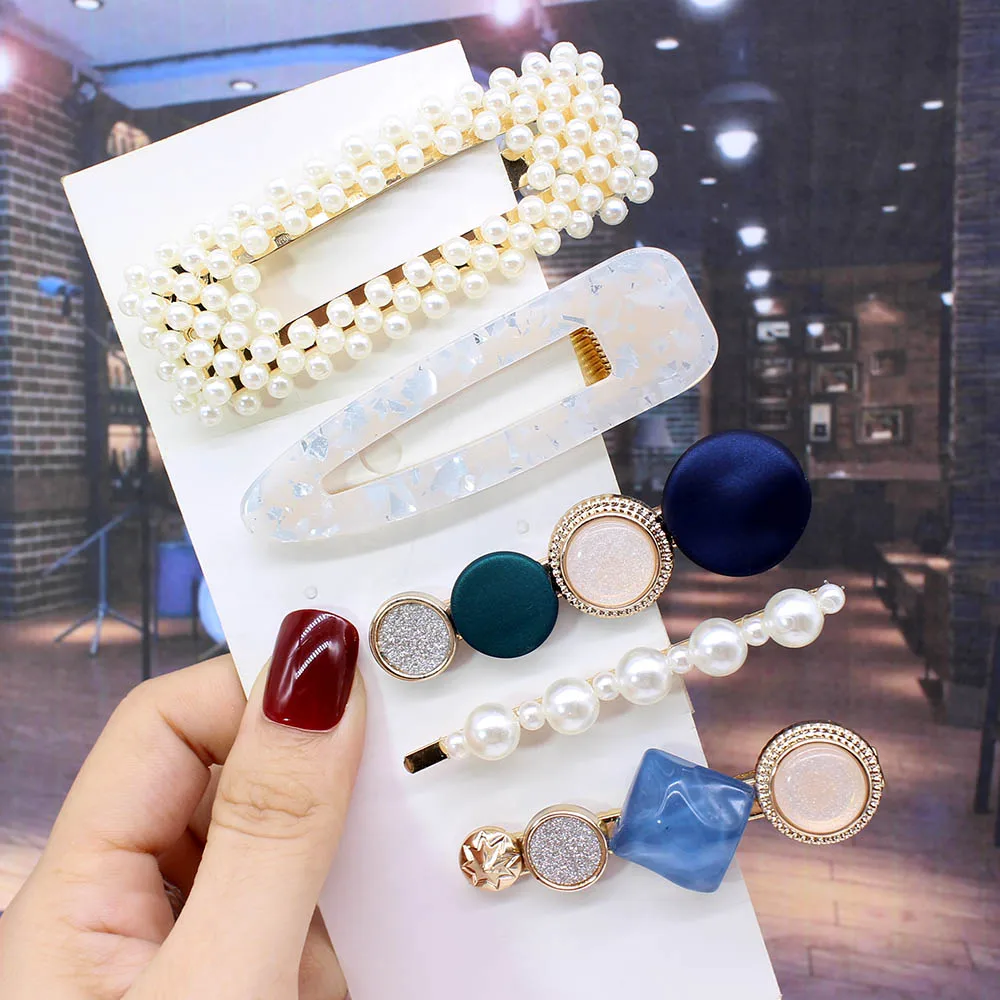 1 комплект из изящных жемчуг заколки для волос ацетата женщин и девочек повязка