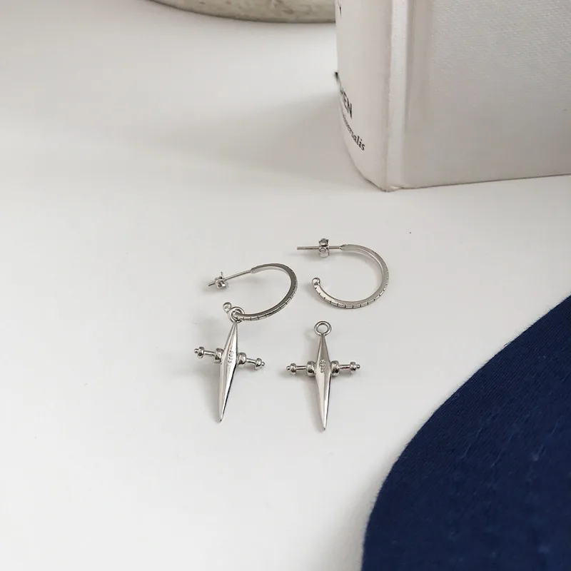 Женские серьги из серебра 925 пробы с крупными кольцами и кисточками длинные