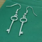 Женские серьги-подвески с круглым ключом из серебра 925 пробы