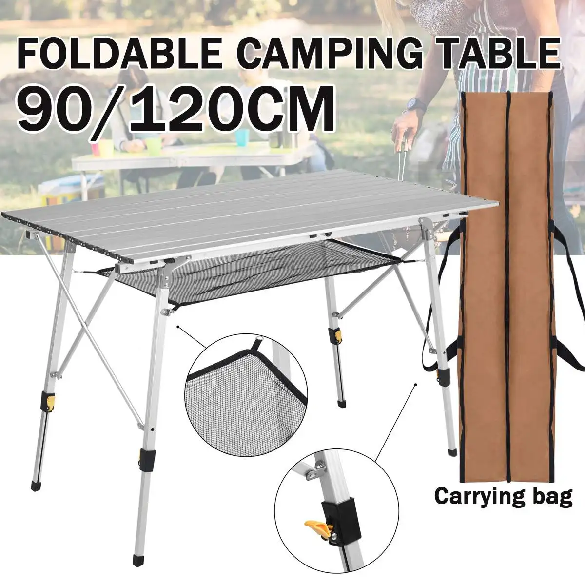 Portable Foldable Table Camping Outdoor Furniture Adjustable Computer Tables Picnic Aluminium Alloy Ultra Light Folding Desk