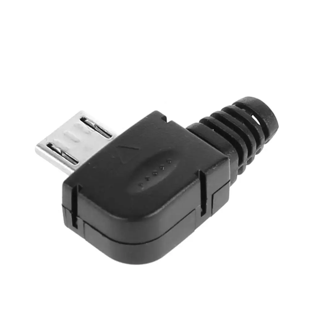 10 Sets5 Pin Right Angle Micro USB Connector Male Plug Kit with Black Cover Solder Jack | Обустройство дома