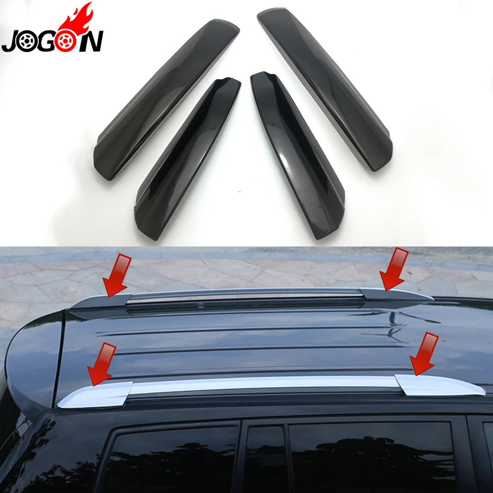 

4PCS For Toyota Highlander XU40 2008 2009 2010 2011 2012 2013 Silver & Black Roof Rack Bar Rail End Replacement Cover Shell