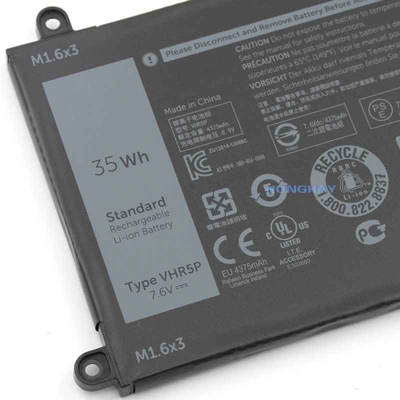 Honghay новый VHR5P аккумулятор для ноутбука DELL Latitude 11 5175 планшетный XRHWG RHF3V 7 6 V 35WH |