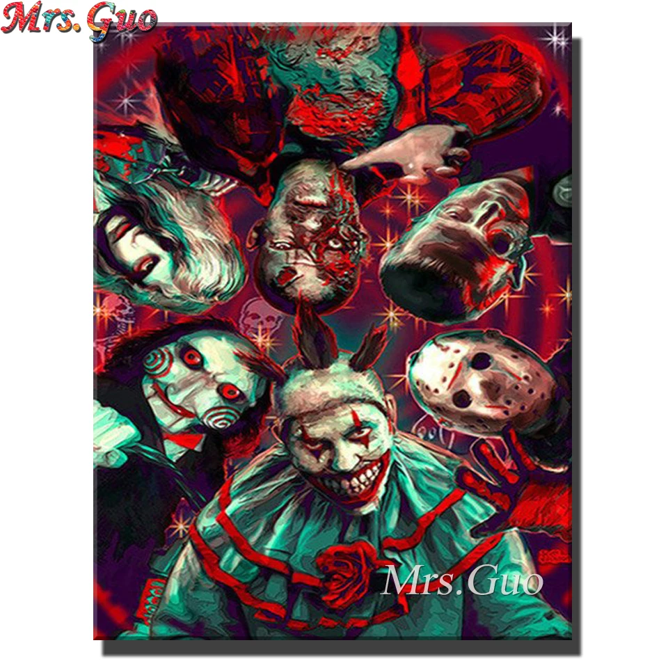 

Diamond Painting Horror Figure Cross Stitch Full Drill Diamond Embroidery halloween gift Mosaic Rhinestone Handmade Home Decor