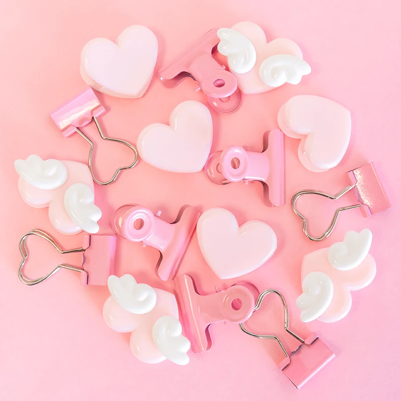 1 шт. металлический зажим для бумаги в форме сердца розовые зажимы документов
