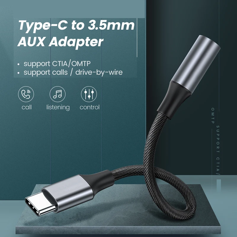 USB Type C to 3.5mm Headphone Jack 3.5 AUX Cable For Huawei P30 P20 pro Xiaomi Mi 9 8 se Oneplus 7 Audio Adapter | Мобильные