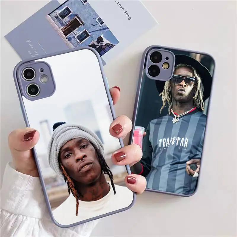 

Young Thug Phone Case For iphone 13 12 11 xr xs x 7 8 pro max Light gray Soft TPU Silicone Clear Case Cover