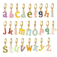 y2p accessories 1pcs rainbow 26 letter earrings kawaii egirl harajuku aesthetic earrings for women 2000s fashion jewelry korean