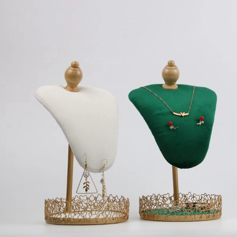 Модный портрет шеи ювелирных изделий стенд металлический колье из фланелевой