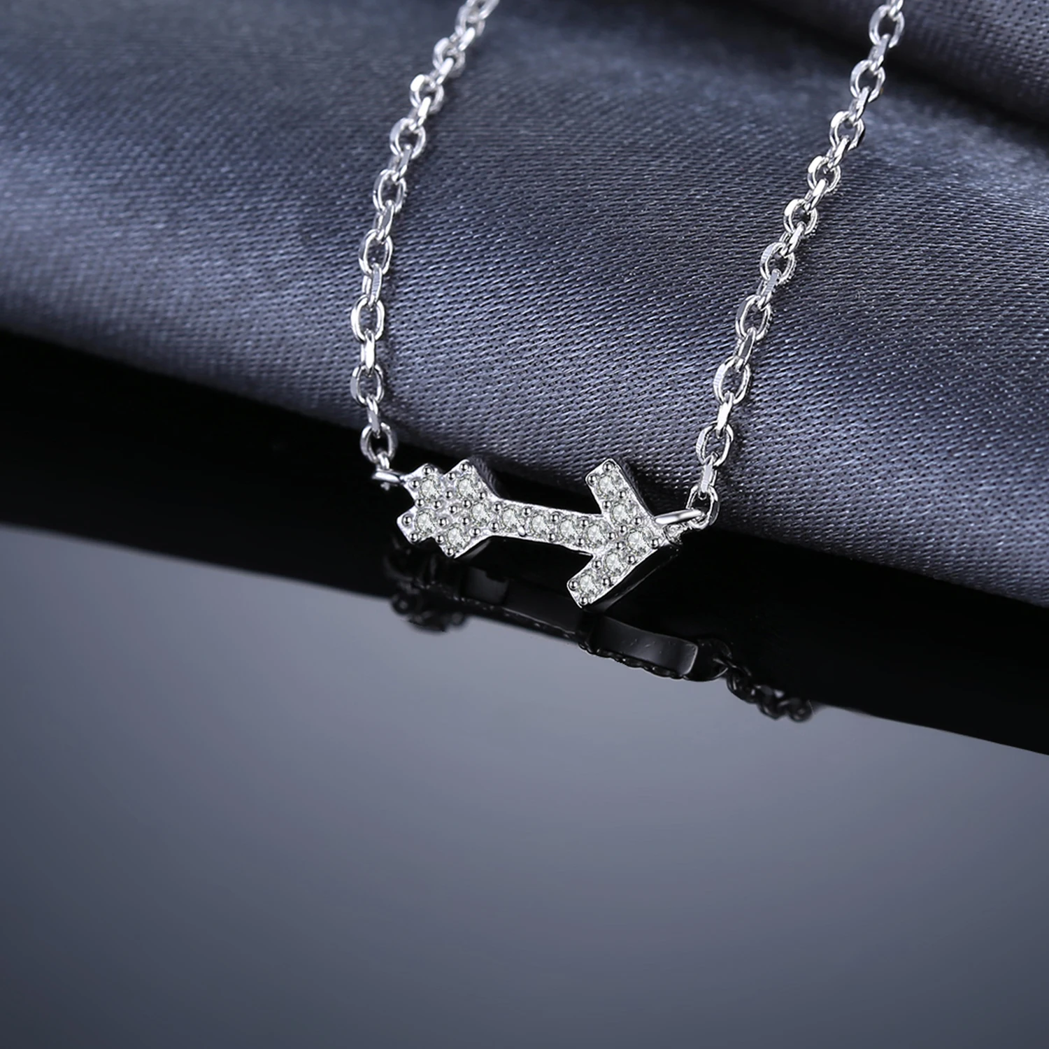 Jewelryдворца любовь стрелка круглое ожерелье чистое серебро 925 45 см ювелирные