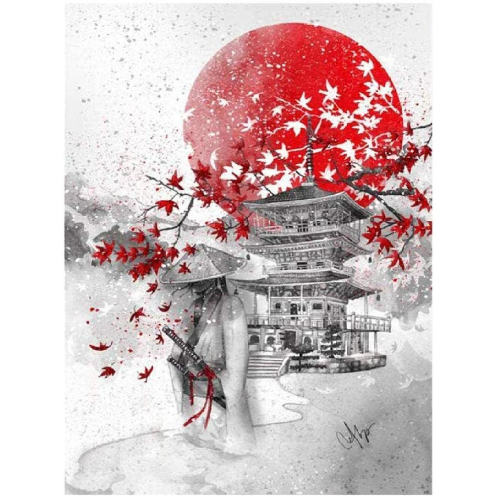 Набор для вышивки крестиком 11CT с цветочным принтом Сакура набор рукоделия холст