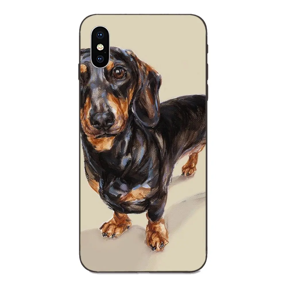 For Xiaomi Redmi Note 3 3S 4 4A 4X 5 5A 6 6A 7 7A K20 Plus Pro S2 Y2 Y3 Soft TPU Mobile Pouch Dachshund Silhouette Dog |