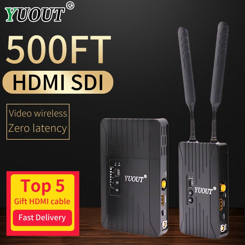 Беспроводная передача YUOUT HDMI SDI 150 м/500 футов 5 ГГц WHDI система передачи 1080P HD видео ТВ