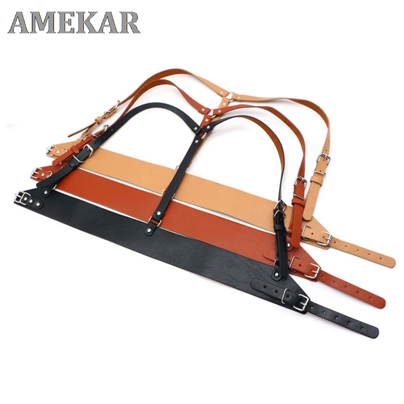 

Fashion Women Punk Harajuku O-Ring Garters Faux Leather Body Bondage Cage Sculpting Harness Waisband Straps Suspenders