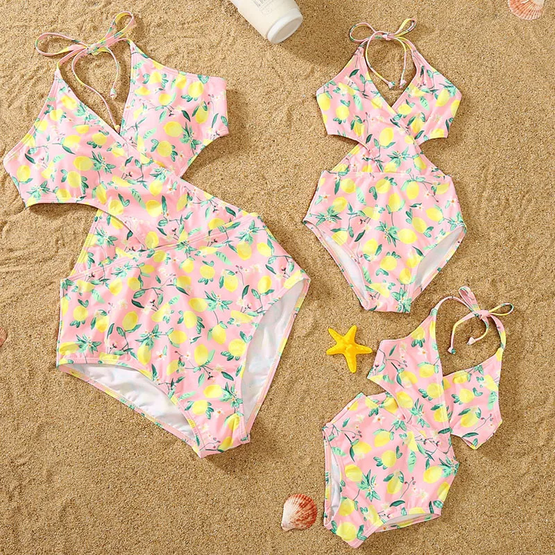

Mother Daughter Swimwear One-Piece Mommy And Me Swimsuit Family Look Matching Outfits Mom Mum Daughter Dresses Clothes