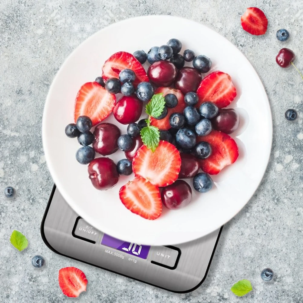 

Professional Household Digital Kitchen Scale Electronic Food Scales Stainless Steel Weight Balance Measuring Tools g/kg/lb/oz/ml