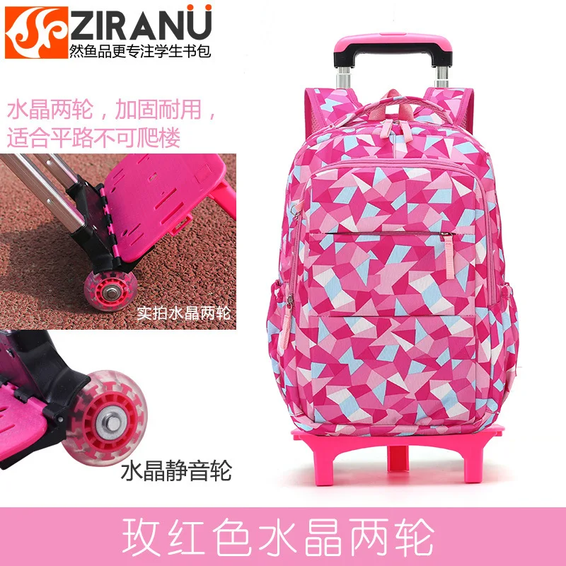 

Trolley Children School Bags Mochilas Kids Backpacks With Wheel Trolley Luggage Girls princess backpack Backbag kids Schoolbag