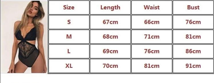 

New Fashion Elegant Women Lace Bodysuit Sexy Lingerie Sleeveless V Neck Stretch Leotard Jumpsuit Top Vest Babydolls