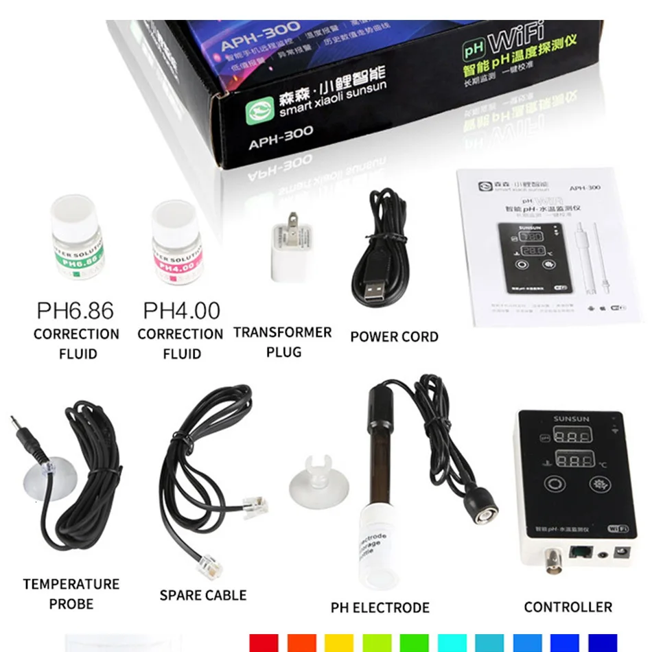 APH-300 Aquarium Fish Tank PH Test Pen Tester Wifi Measurement PH Value Meter Thermometer
