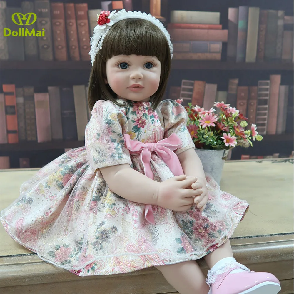 24 &quot/60 см Bebe reborn живые силиконовая Возрожденный ребёнок ясельного возраста кукла