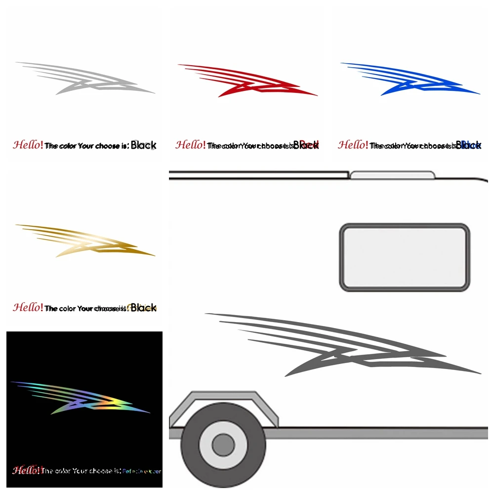 

Large Vinyl Strip Motorhome Removable Art Decals Tribal Multicolour Sticker For Camper Van Body Decor