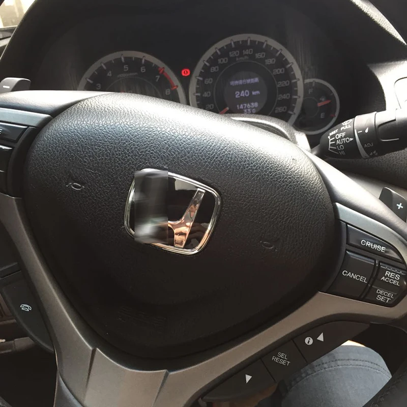 Черный 1 шт. красная эмблема на руль для Honda JAZZ Accord Civic Odyssey CRV City FIT S2000 CRZ JDM наклейка - Название цвета: Черный