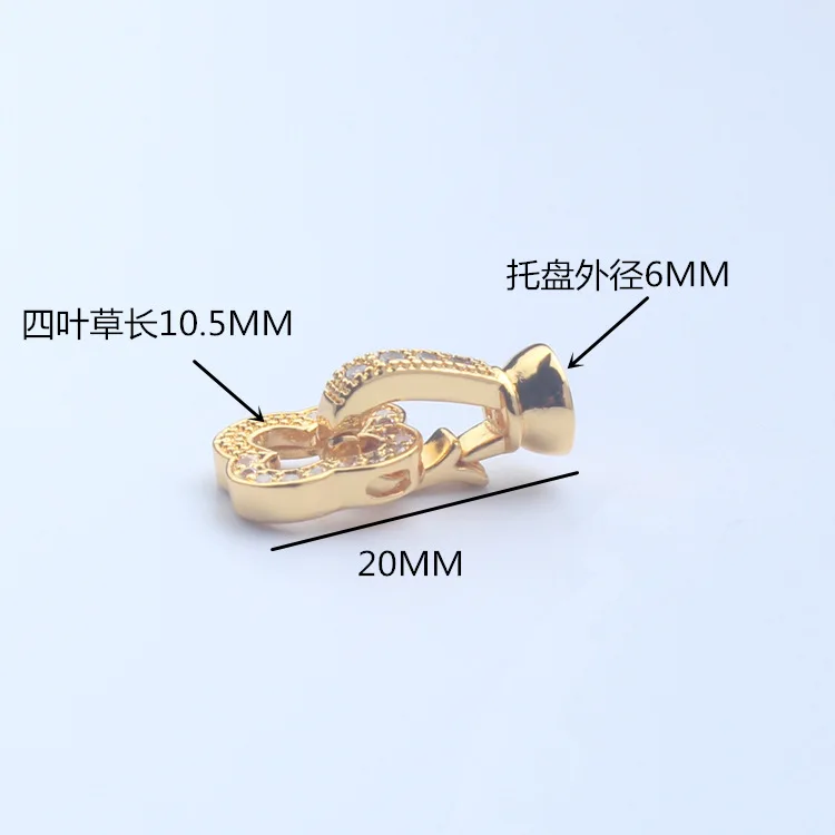 18 каратовый тип BaoJinBao цвет красное клеверное ожерелье браслет замок своими руками ремесло жемчужная цепочка концы пряжки на свитер.