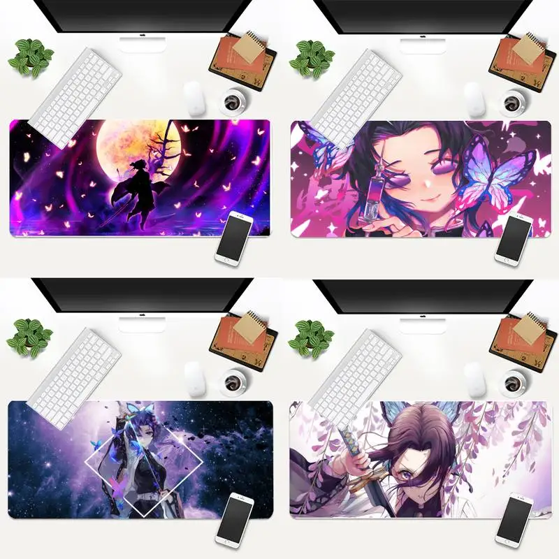 

Demon Slayer Butterfly Girl Beautiful Anime Mouse Mat Animation XL Large Gamer Keyboard PC Desk Mat Takuo Tablet Mousepads