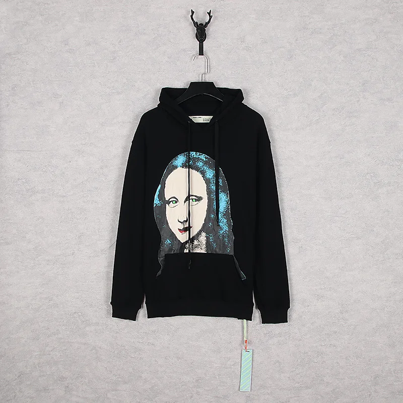 

Autumn 2021 new ow human head print Pullover Hoodie