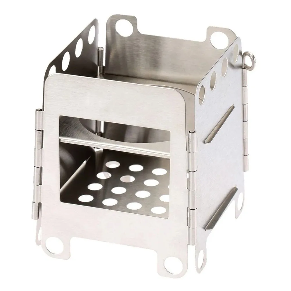 

Portable Stainless Steel Folding Wood Pocket Stove Outdoor Ultralight Wood Stove Pocket Stove Camping Fishing Hiking