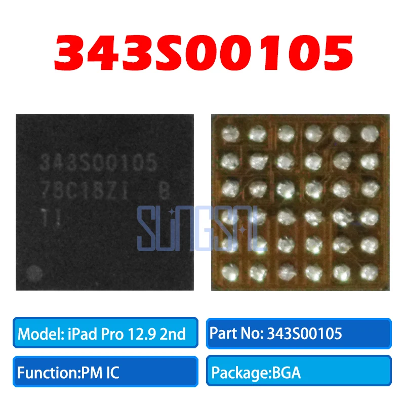 

3pcs/Lot 100% Original 343S00105 For iPad Pro 12.9 2nd Generation A1670 A1671 A1821 Power PM IC PMU Charger Chip PMIC