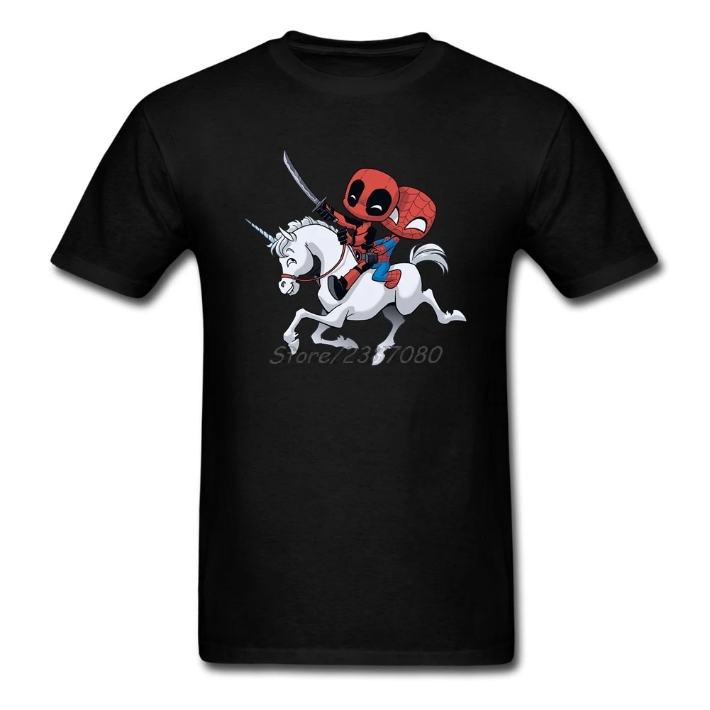 Новая Черная мужская футболка с мультяшным принтом Дэдпула мужские футболки для