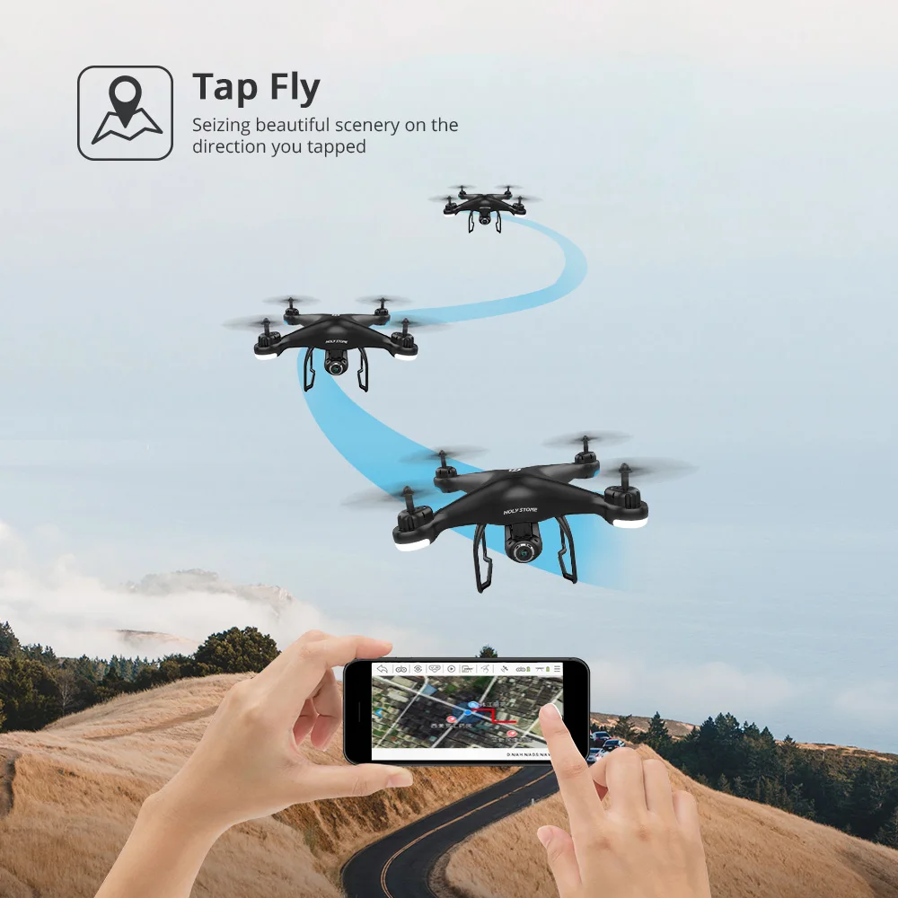 Holy Stone HS120D gps RC Дрон Профессиональный FPV 1080P HD камера дроны следуем за мной gps ГЛОНАСС Квадрокоптер Wifi RC вертолет