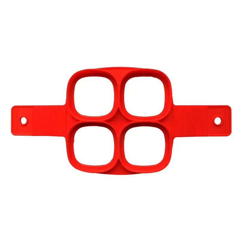 4 Holes Square Силиконовая кухонная антипригарная форма для яичницы, откидная форма для капель, блинница, выпечка Инструменты для приготовления яиц, плита, сердце круг, сковорода для яиц - Цвет: 4 Holes Square
