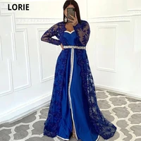 lorie arabic royal blue moroccan caftan evening dress long sleeve two piece dubai saudi formal prom party evening dress women