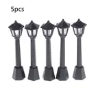 Черные светильники 5 шт.лот, одноголовочные светильники, поезда N, модель светильника, садовые светильники, уличные фонари, модель здания