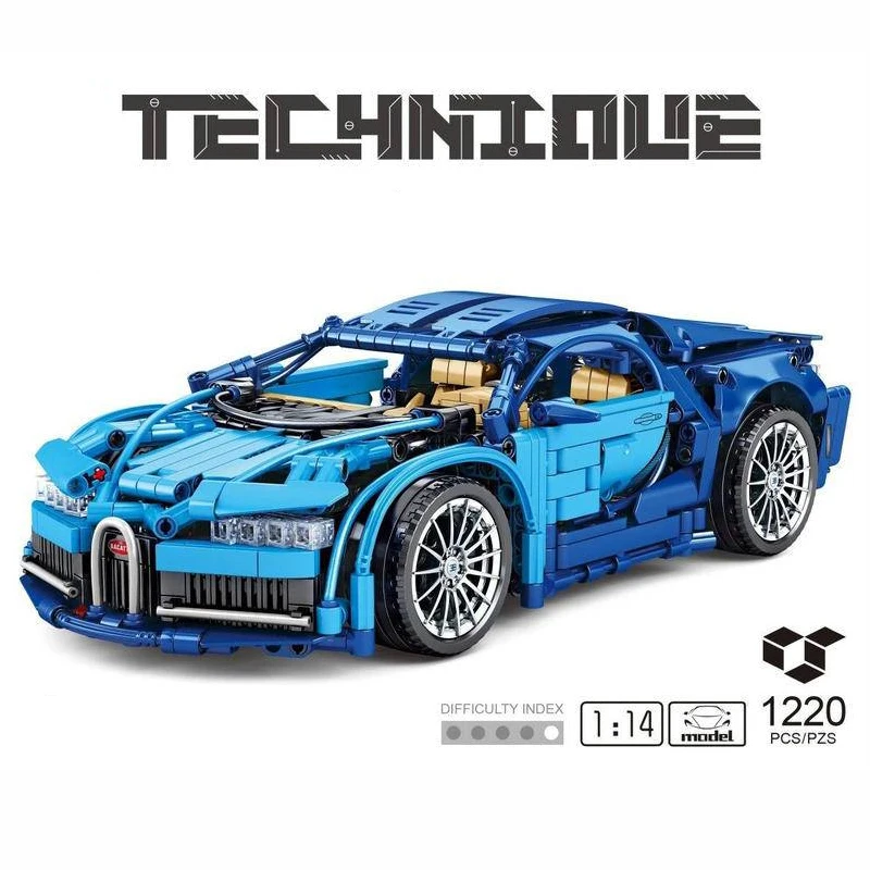 Супер гоночный автомобиль Bugattied Chiron 1:14 Модель статический конструкторных блоков