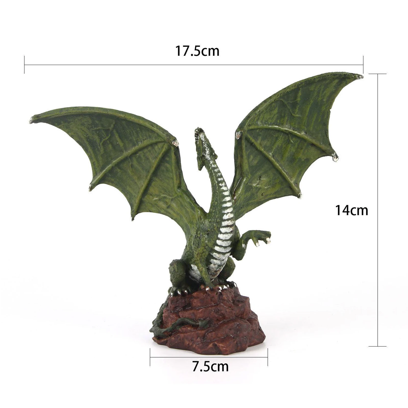 

Dragon on Rock Figurine Animal Pterosaur Sculpture Statue Room Art Ornament Gift