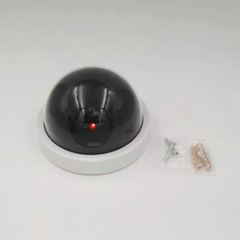 

Plastic Smart Indoor/Outdoor Dummy Surveillance Camera Home Dome Fake CCTV Security Camera With Flashing Red LED Lights