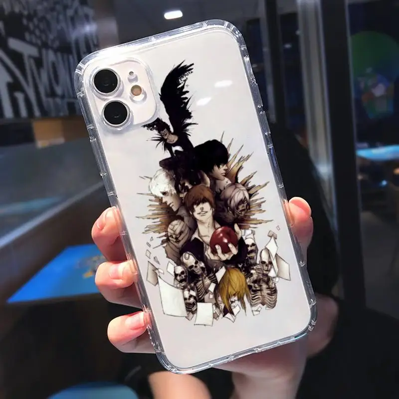 

Death Note anime Pattern Phone Case Transparent for iPhone 11 12 mini pro XS MAX 8 7 6 6S Plus X 5S SE 2020 XR