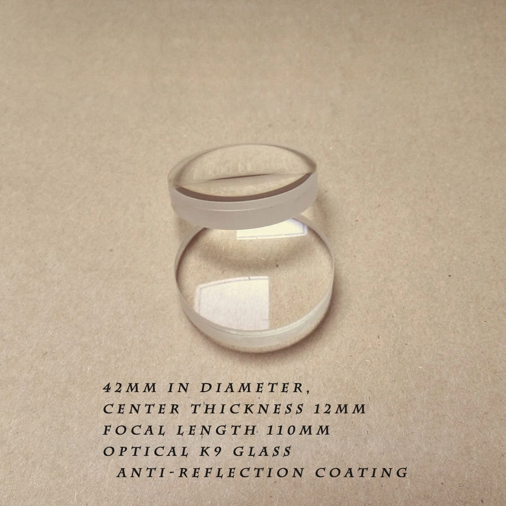 

Клееная линза K9, стекло диаметром 42 мм, фокусное расстояние 126 мм и центральная Толщина 12 мм, антибликовое покрытие на оптических тестовых ин...