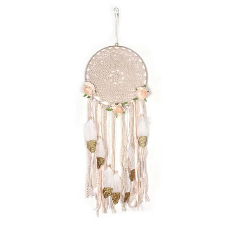 

Handmade Dream Catcher Net with Feathers Wall Hanging Dreamcatcher Craft Gift Christmas Decoration for Home -80cm