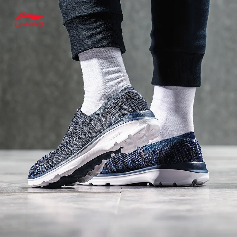 Li-Ning/мужская легкая прогулочная обувь; текстильные дышащие кроссовки; светильник на подкладе; спортивная обувь; AGCM101