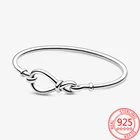Женский браслет из серебра 925 пробы, с бесконечным узлом