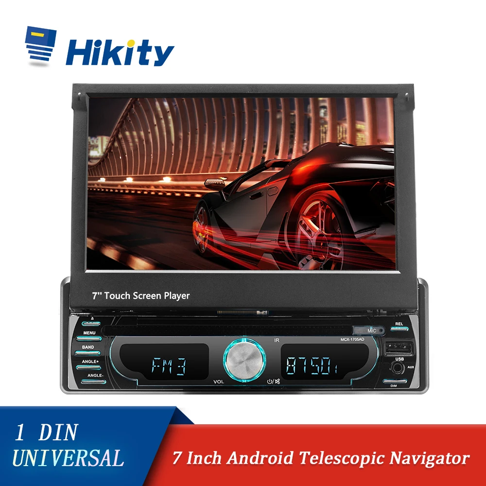 Hikity 1 Din Android 8,0 gps навигация Wifi Автомобильный мультимедийный плеер 7 дюймов камера заднего вида Универсальный Автомобильный dvd-плеер FM AM USB