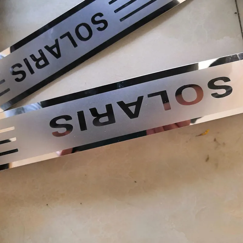 

Hyundai Solaris Car Threshold Strip Sticker Car Decoration Protective Cover Door Stainless Steel Threshold Strip 4PC