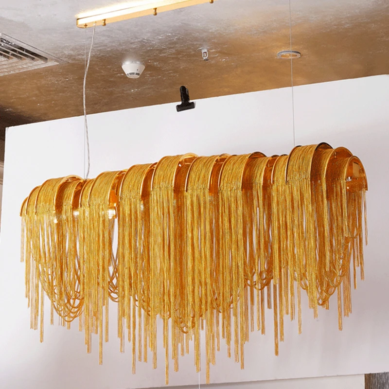 Декор для столовой алюминиевая цепочка подвесные светильники кухонный бар