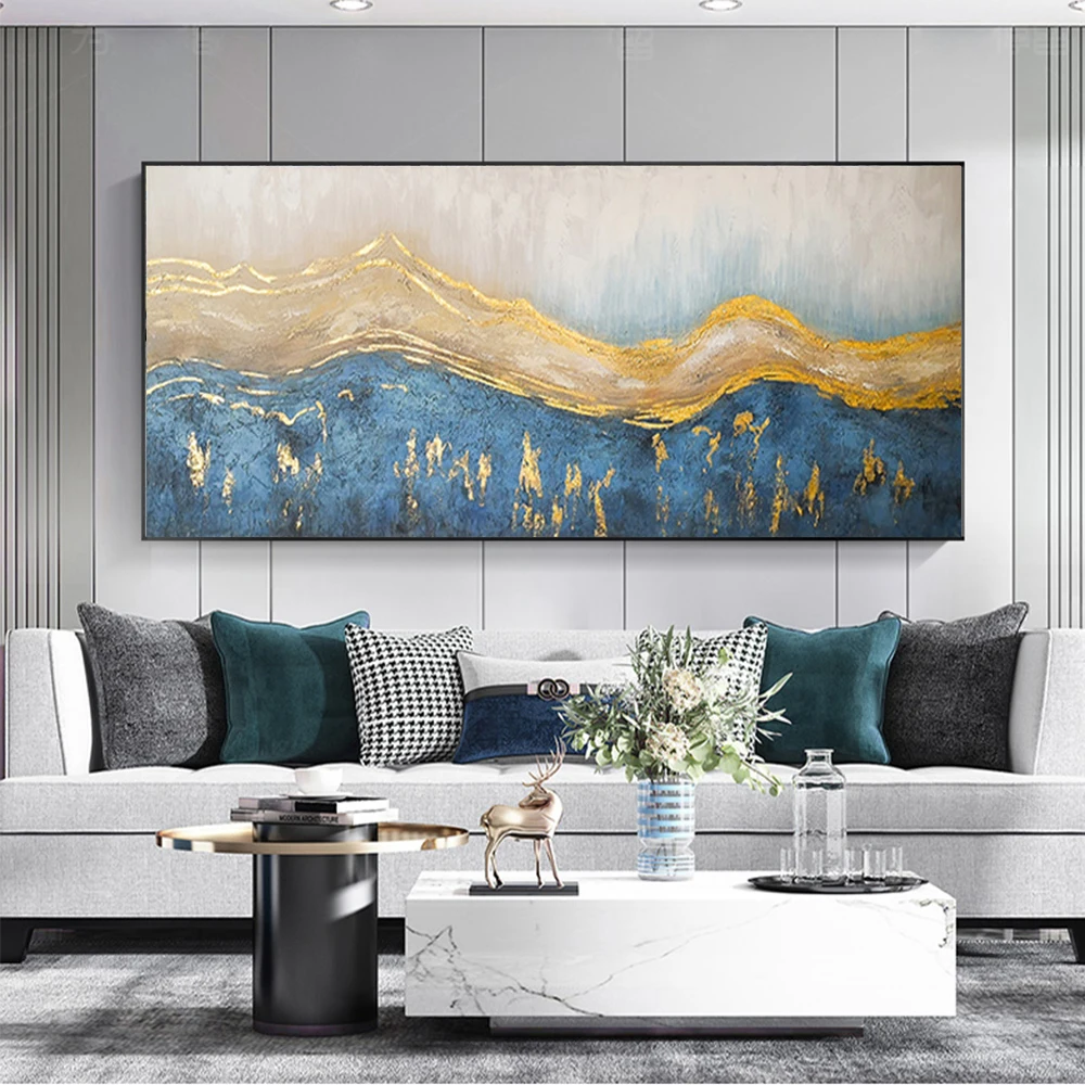 

Christmas Wall Decorations Gold Paintings Abstract Handmade Canvas Painting Abstract Pictures For Living Room Bedroom Decoration