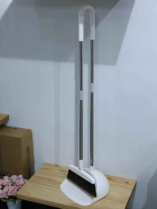 

Manufacturer innovation magnetic absorption folding broom suit household broom dustpan combination non stick hair storage broom